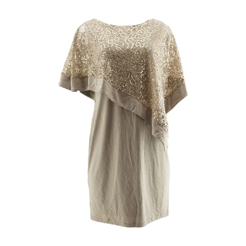Brown Solid Midi Dress