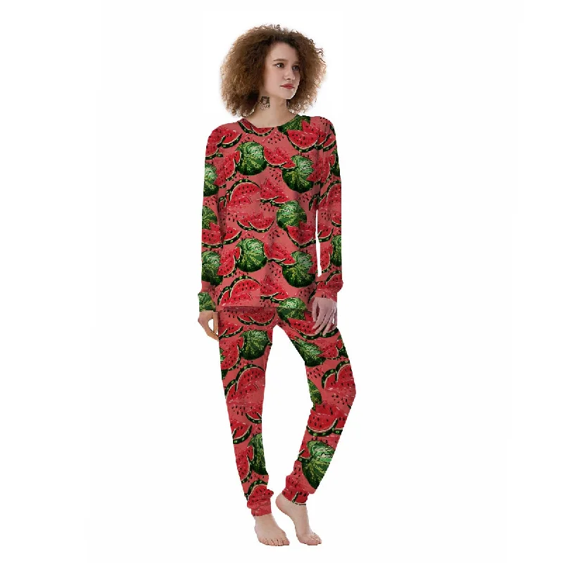 Watermelon Summer Fruits Print Pattern Women's Pajamas