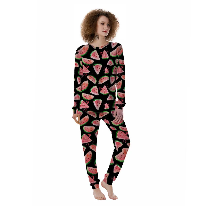 Watermelon Watercolor Print Pattern Women's Pajamas