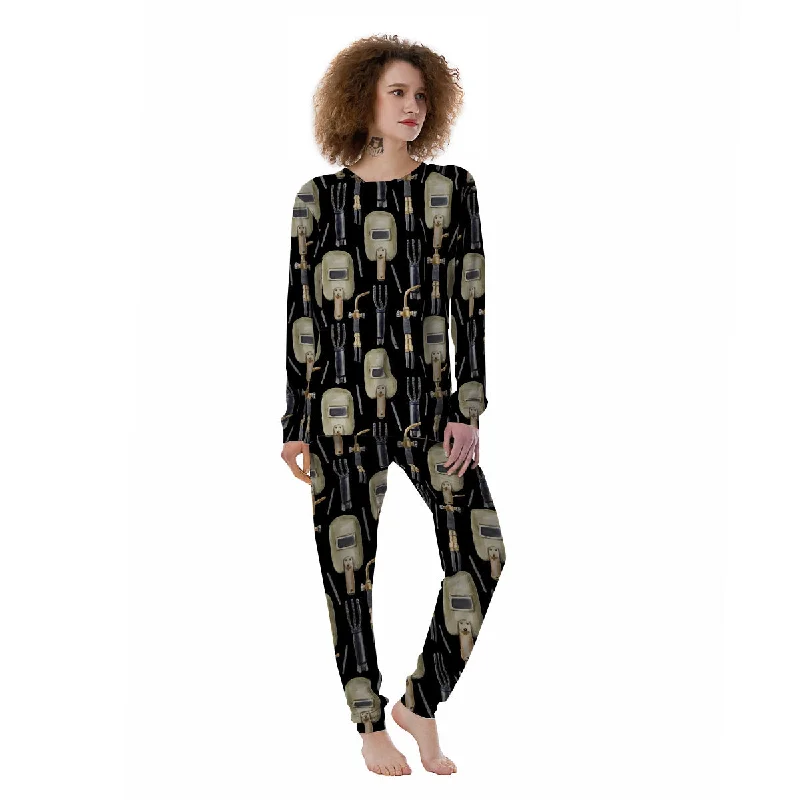 Welder Watercolor Print Pattern Women's Pajamas