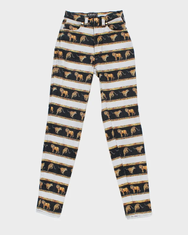 Y2K 00s Versace Jeans Couture Big Cat Skinny Jeans - W26 L29