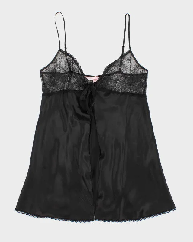 Y2k 00s Victoria's Secret Black Silk Cami - L