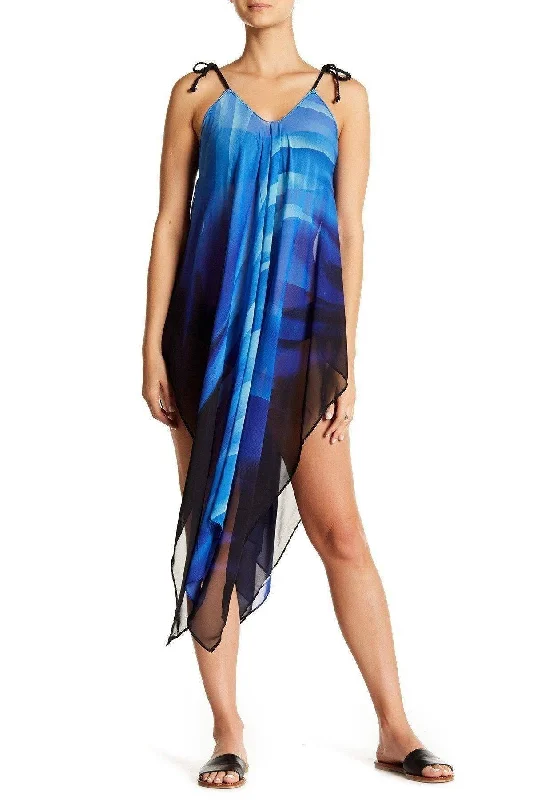 Sexy Beach Cover Up Dress | Sheer Kaftan Beach Cover Up Dress in Chiffon