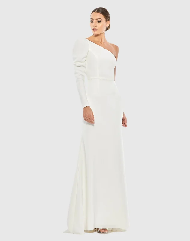 One Shoulder Puff Sleeve Gown - FINAL SALE