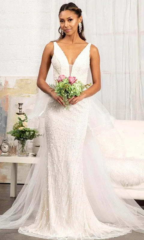 GLS by Gloria GL3014 - Sleeveless V-Neck Wedding Dress