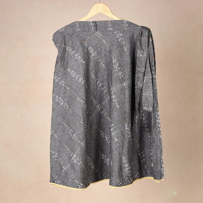 Grey - Pochampally Ikat Cotton Wrap Around Skirt