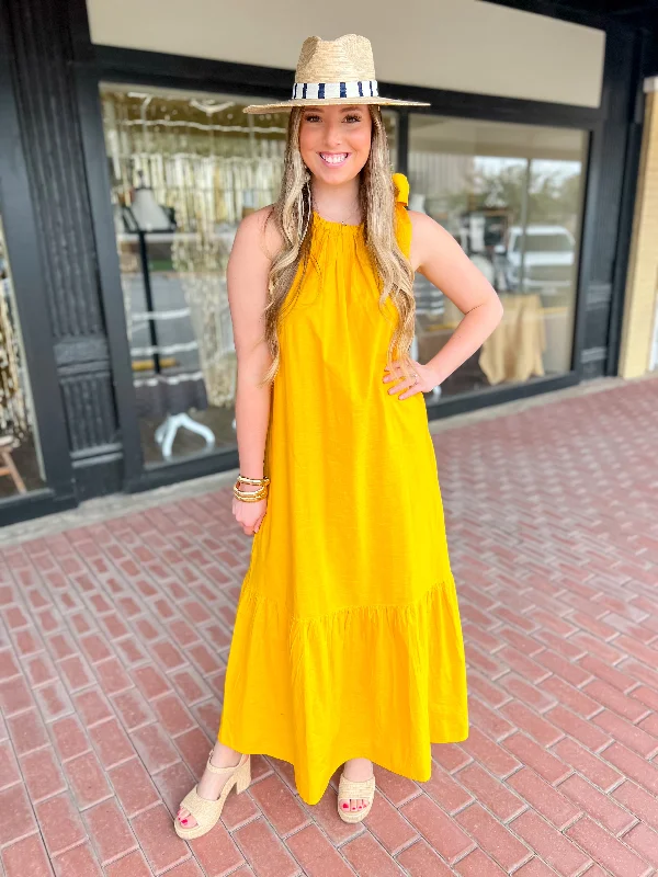 [Mud Pie] Julip Maxi Dress-Mustard