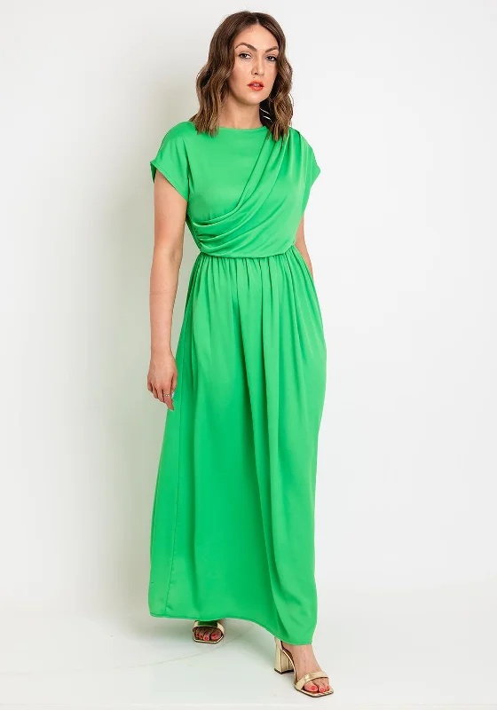 This Girl Curiosity Charlotte Drape Front Maxi Dress, Green