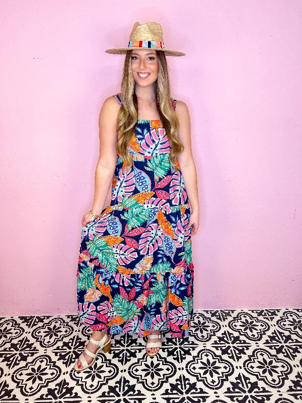 Tropical Summer Tiered Maxi Dress