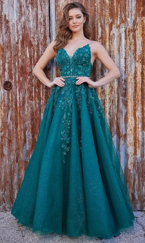 Ellie Wilde EW35113 - Lace Applique Sleeveless Prom Gown