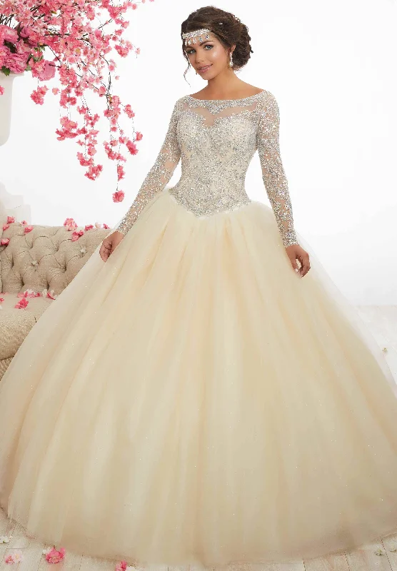 Fiesta Gowns - 56347 Embellished Long Sleeve Ballgown