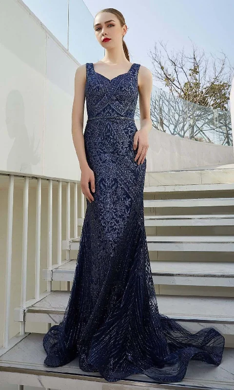 J'Adore Dresses - J19012 Sleeveless Textured Sheath Long Gown