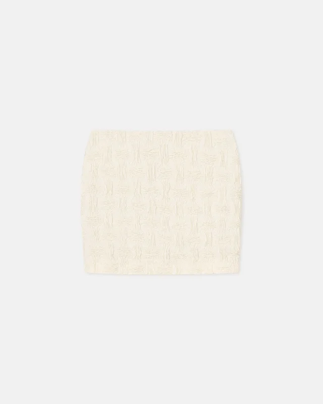 Lyle - Seersucker Tech Linen Mini Skirt - Creme