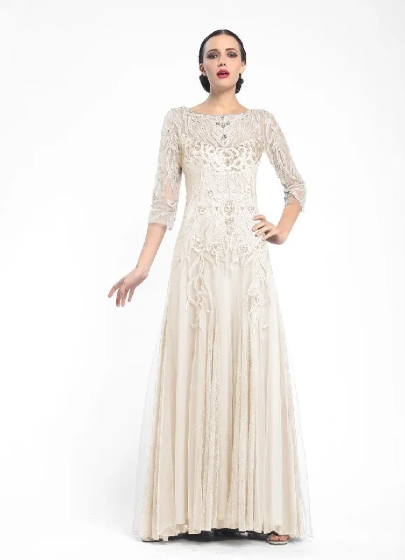 Sue Wong Embroidered Illusion Bateau Gown W5300 - 1 pc Ivory in Size 12 Available