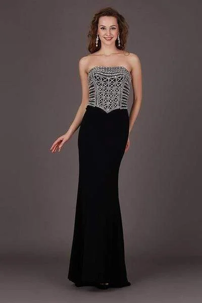 Angela & Alison - 61075 Strapless Embellished Dress - 1 pc Black In Size 10 Available