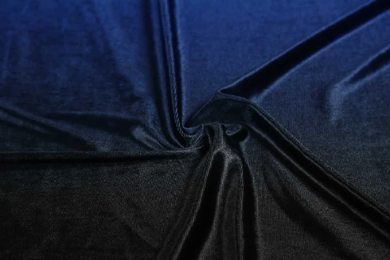 Black & Blue Double Shade Velour Knitted Fabric