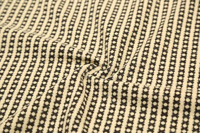 Black & Cream Knit Jacquard Fabric