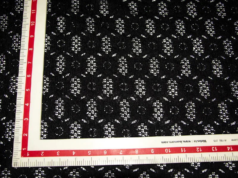 Black Geometric Cotton Net Fabric