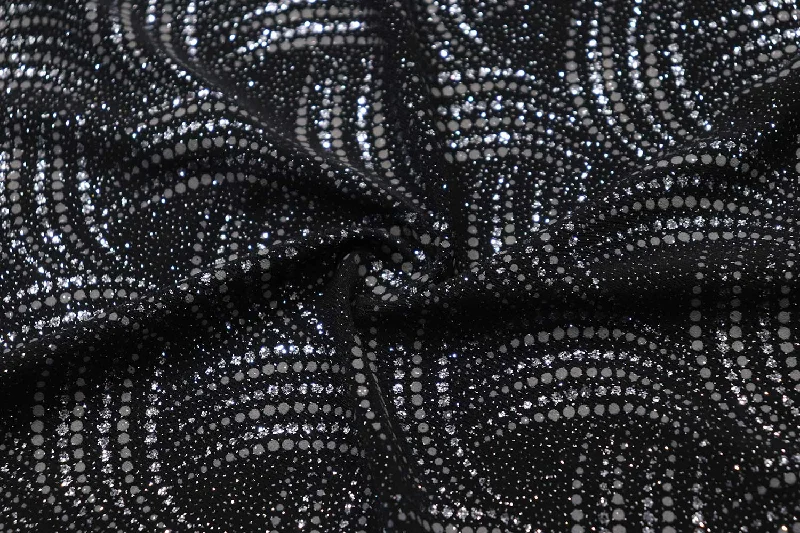 Black Glitter Work Knit Fabric