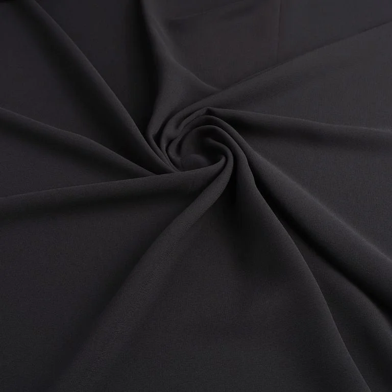 Black Plain Faux Georgette Fabric