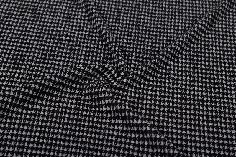 Black & White Pleated Knit Fabric