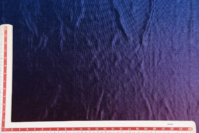 Blue & Purple Double Shade Velour Knitted Fabric