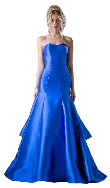 Cinderella Divine - 13355 Strapless Sweetheart Bodice Layered Trumpet Dress - 1 pc Royal In Size 14 Available