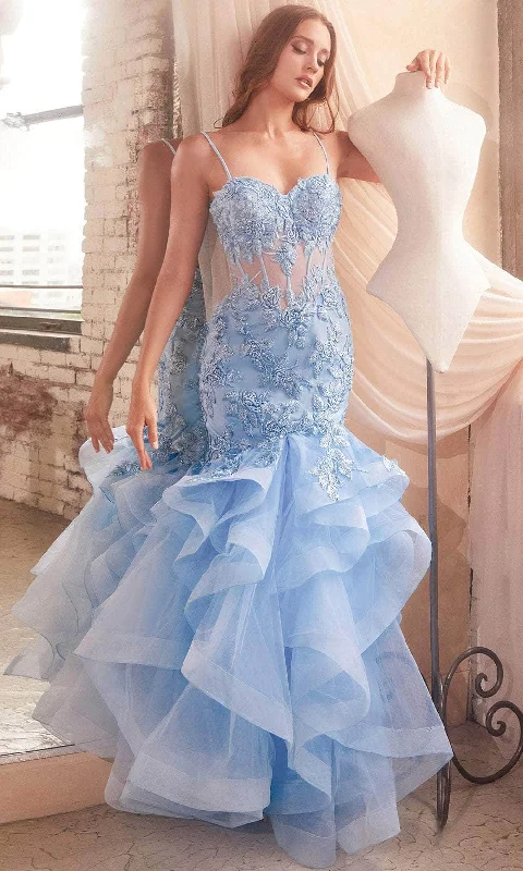 Cinderella Divine CC8915 - Embroidered Mermaid Silhouette Prom Dress