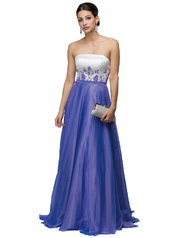 Dancing Queen 9425 Straight Across Neck Lilac A-line Dress