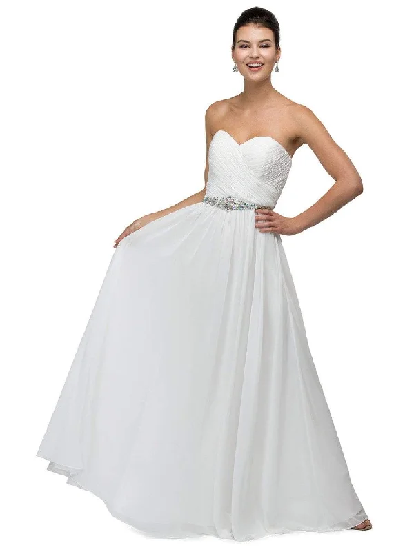 Dancing Queen 9488 Ruched Sweetheart Jewel-encrusted Chiffon Dress