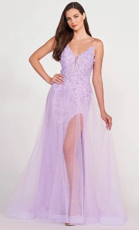 Ellie Wilde EW34072 - Embroidered V neck A line Prom Dress