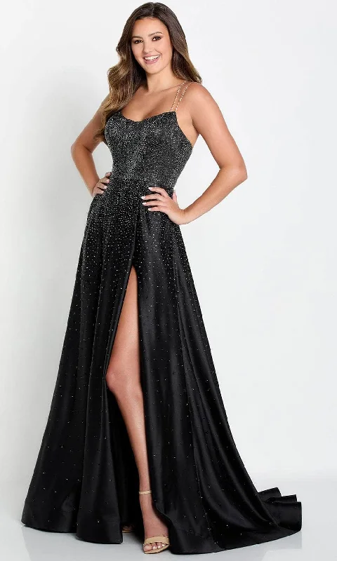 Ellie Wilde EW34128 - Beaded Satin A-Line Prom Dress