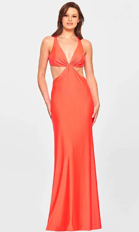 Faviana S10840 - Cutout Sides Open Back Sheath Dress