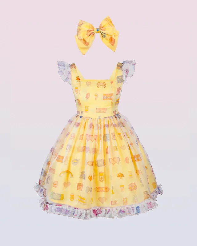 GAME OVER Pinafore Dress & Bow Set