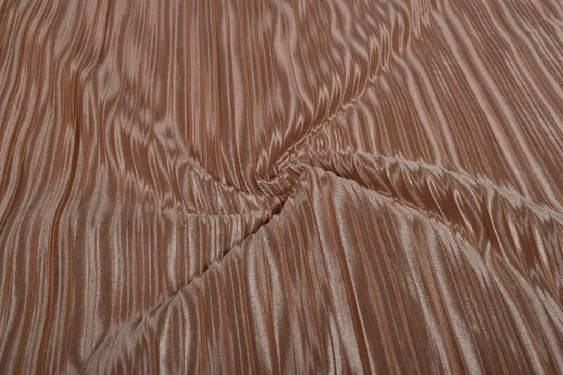 Golden Plain Pleated Knit Fabric