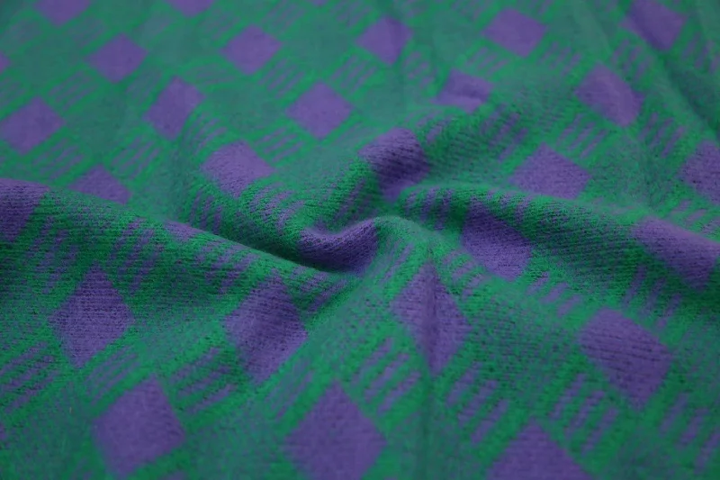 Green & Purple Acro Wool Knit Fabric