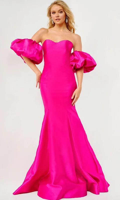 Jovani 22830 - Off Shoulder Satin Prom Dress