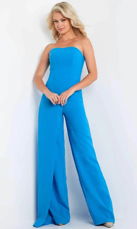 Jovani 23082 - Strapless Drapes Evening Jumpsuit