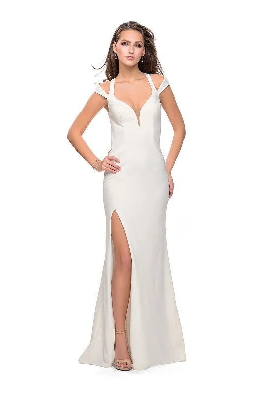 La Femme - 25761 Strappy Back Jersey Sheath Dress