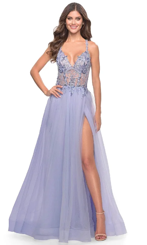 La Femme 31369SC - Embellished Sheer Bodice Prom Dress