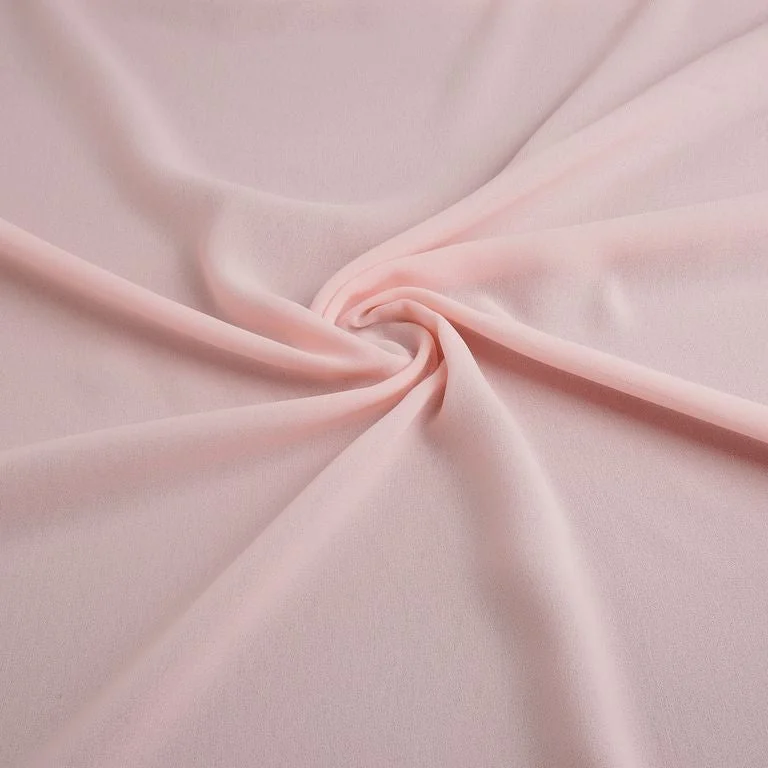 Light Peach Plain Faux Georgette Fabric