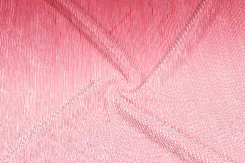 Light Pink & Dark Pink Double Shade Pleated Knit Fabric