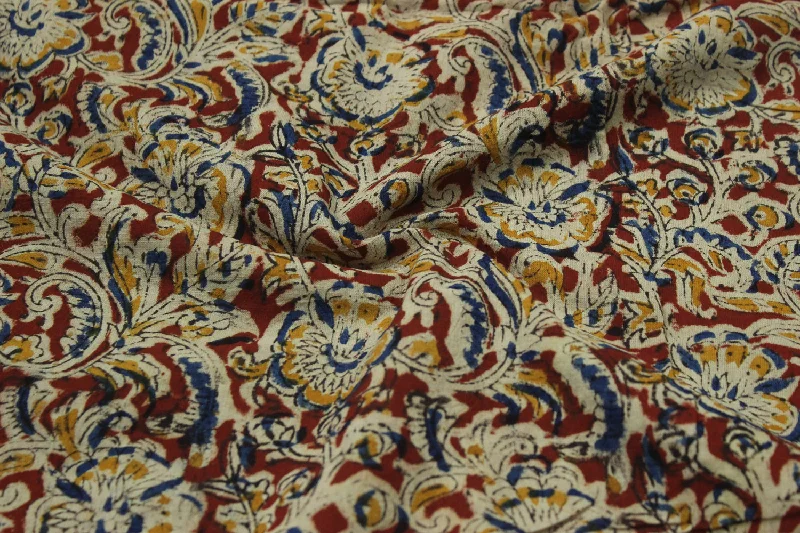 Maroon Base Cotton Cambric Fabric