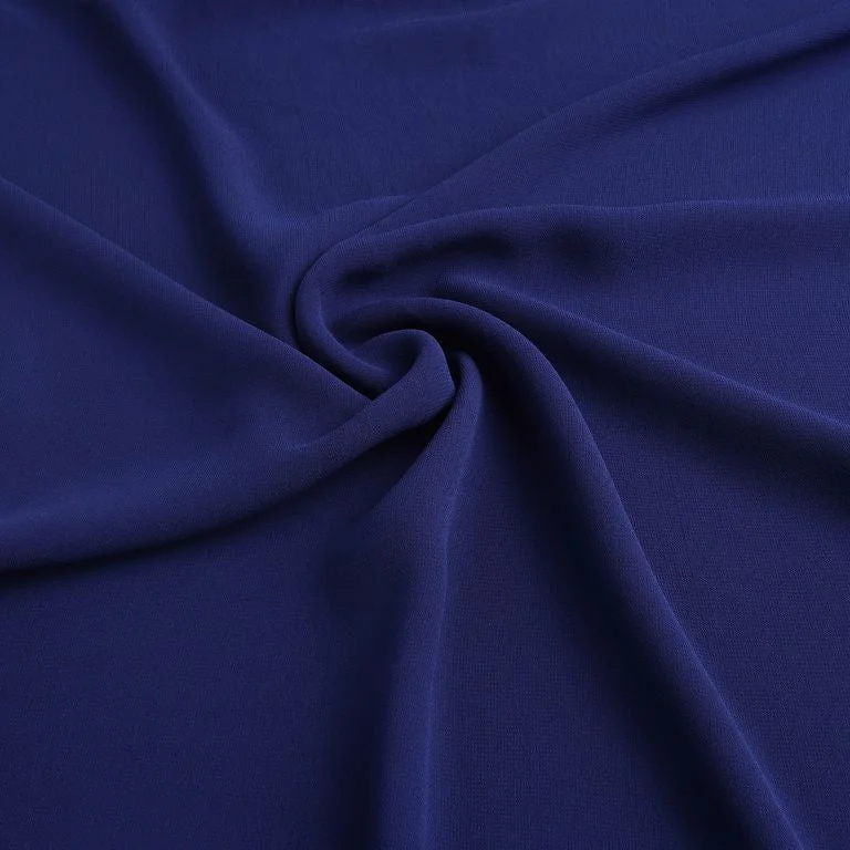 Midnight Blue Plain Faux Georgette Fabric