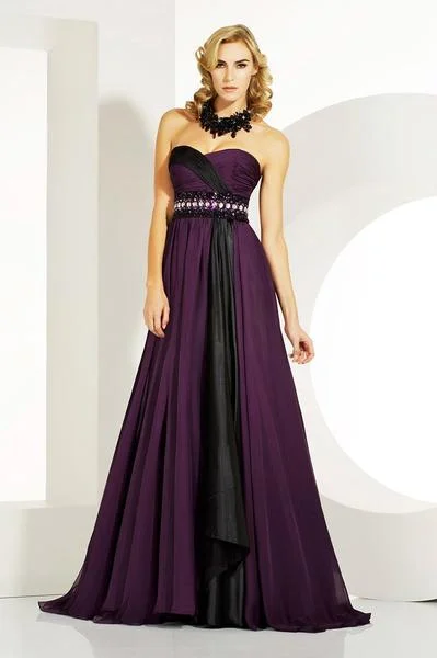 MNM Couture - Bejeweled Sweetheart A-line Dress 6516 - 1 pc Purple In Size 4 Available