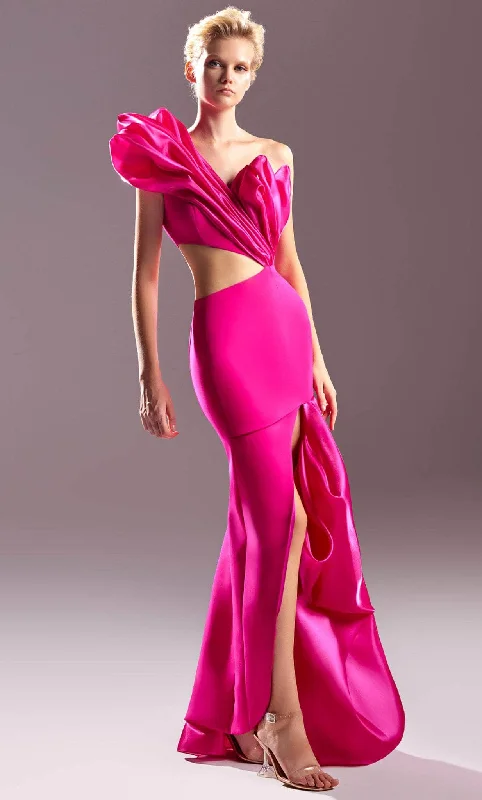 MNM Couture G1538 - One-Sleeve Side Cut-Out Prom Dress