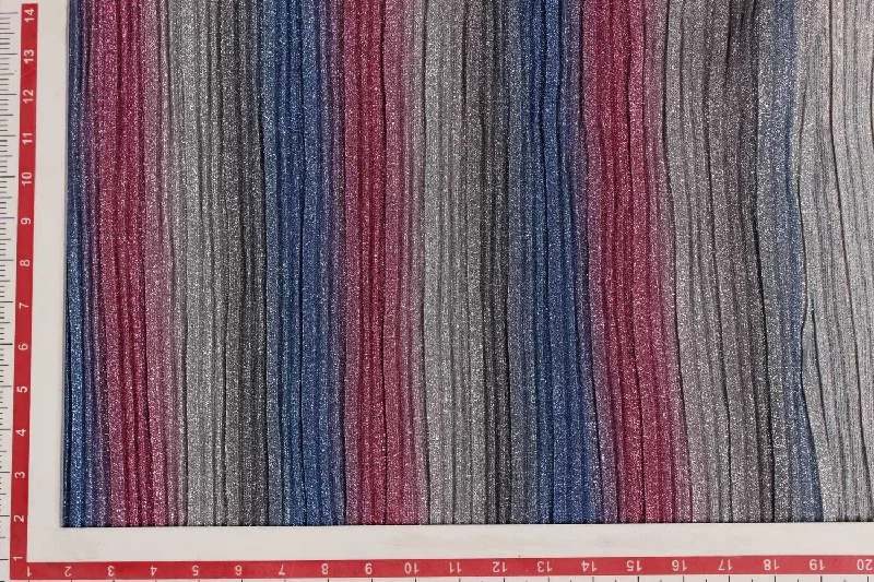 Multicolour Pleated Knit Fabric