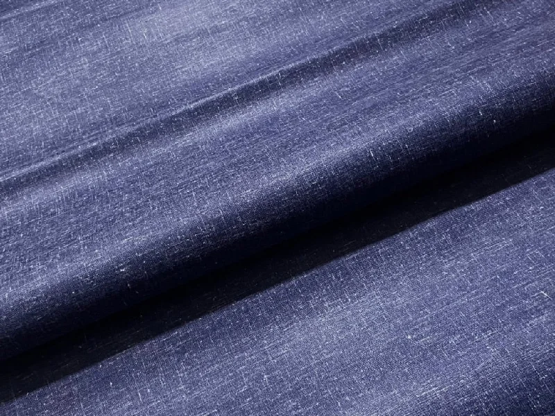 Navy Blue Plain Cotton Linen Fabric