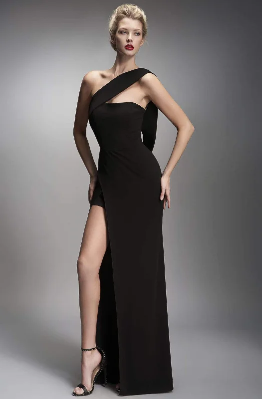 Nicole Bakti - 6865 One Shoulder Dress with Slit