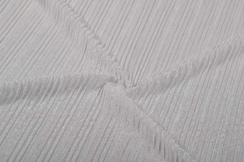 Off White Plain Pleated Knit Fabric